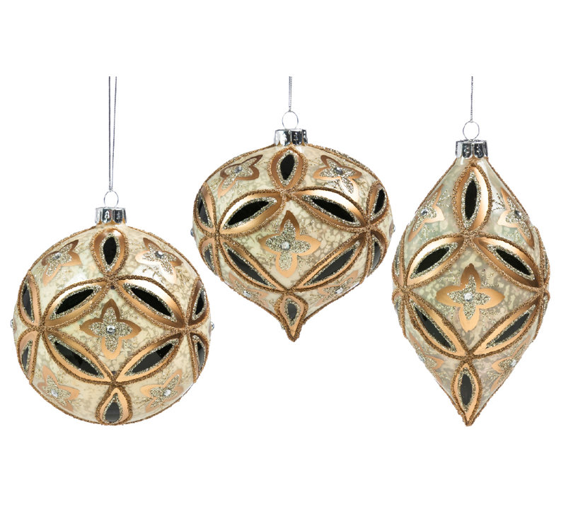 3'' Glass Holiday Shaped Ornament