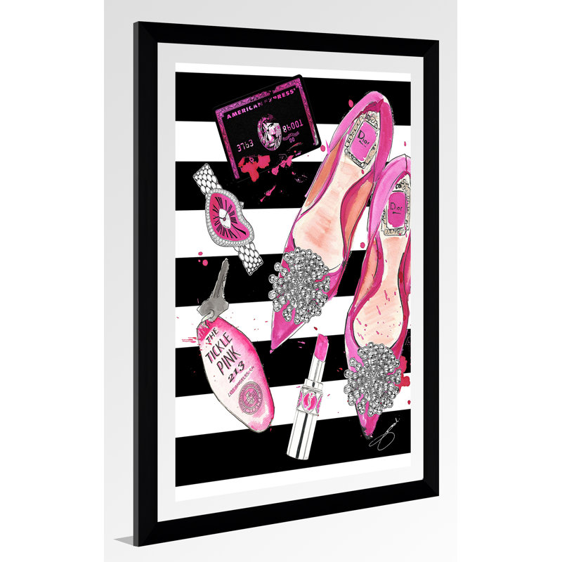«Night at the Tickle Pink», impression, H 39,5 po x l 27,5 po x P 0,75 po, Acrylique avec cadre noir