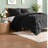Reversible Down Alternative Bedding Sets, Black Polyester, Cozy Modern Comfort For Any Bedroom