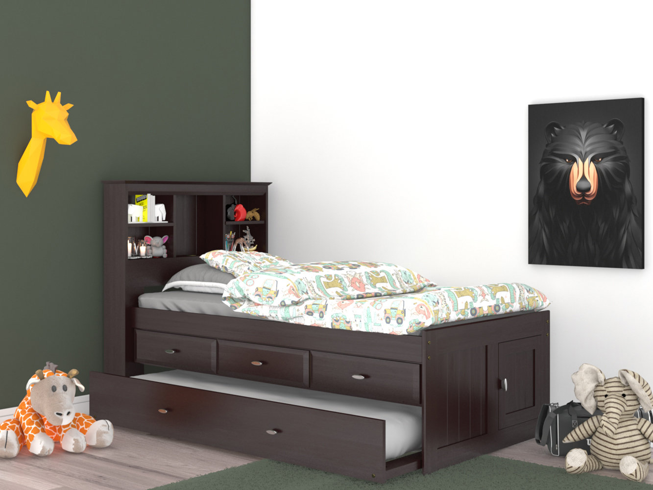 Mate's & captain's platform bed with bookcase discount