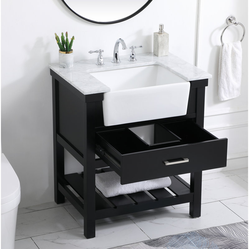 Meuble-lavabo simple 30 po Pelaghia, Noir, noir, noir, noir