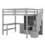 Lit mezzanine double avec bureau en L, tiroirs et armoire, lit mezzanine multifonctionnel pour enfants, adolescents et adultes, sans sommier tapissier requis-390043953