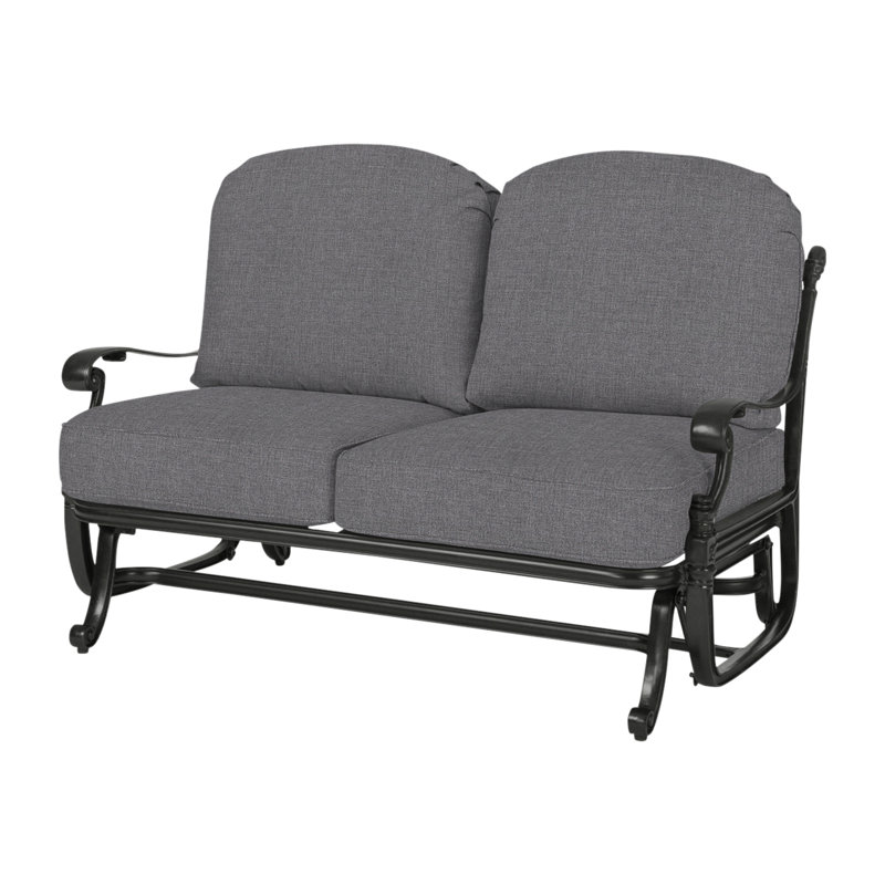 Florence Outdoor Glider, Cast Slate Sunbrella® Plainweave, Desert Bronze