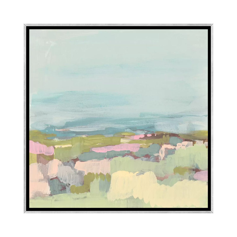 Reproduction d’art, "Sweet Scape I" par Jennifer Goldberger, Toile avec cadre argenté, H 37 po x l 37 po x P 1,5 po