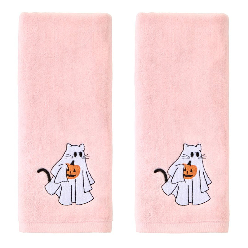 GHOST CAT EMBELLISHED HAND-PINK