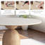 Table ronde en bois massif en bois fritté blanc, robuste et durable-147684056