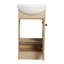 Meuble-lavabo de salle de bain avec lavabo ovale - chêne, rangement réglable et autoportant, spacieux