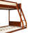 Twin Over Full Bunk Bed With Storage Bookcase, Rattan Guardrail And Light-1023726250
