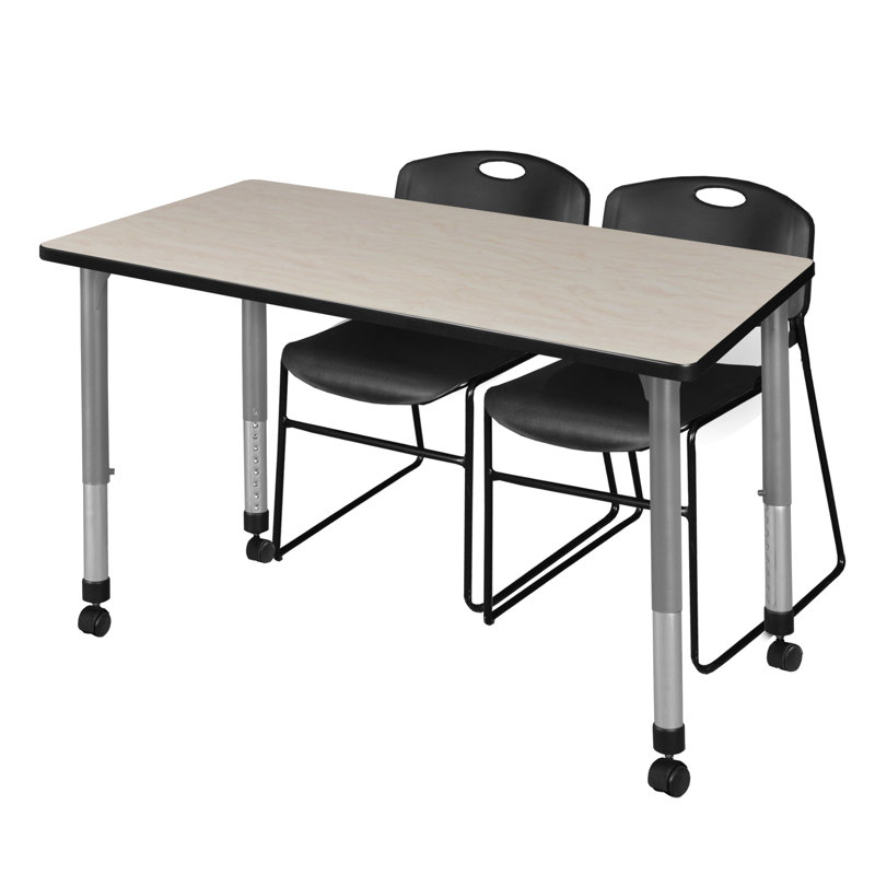 Romig Kee Height Adjustable Training Table, Maple