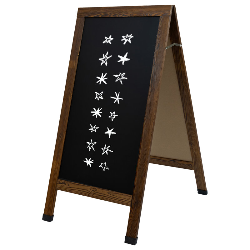 Tableau noir à double cadre en A, Brun rustique