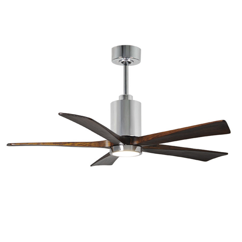 Patricia LED Downrod Ceiling Fan, Brushed Nickel, Matte White
