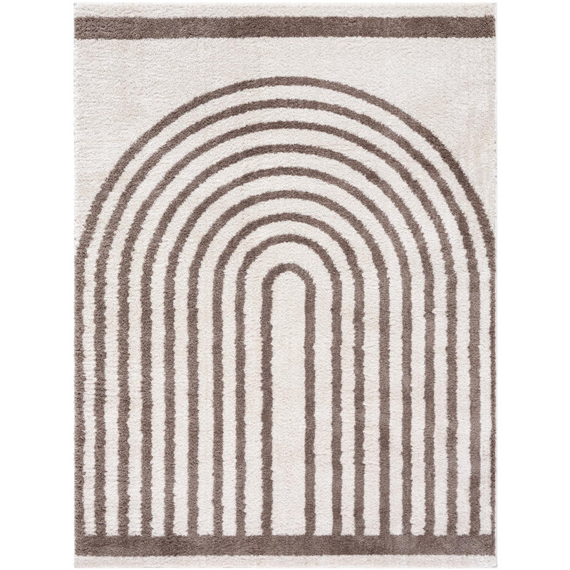Zuhur Washable Geometric Indoor Rug, Rectangle 5'3" x 7'