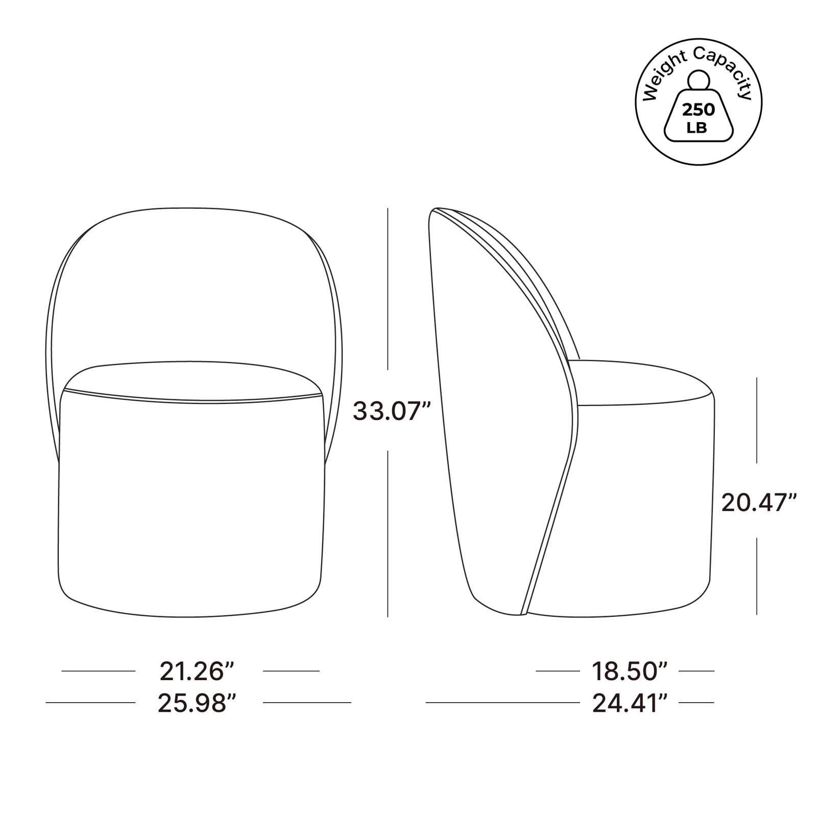 Lola Lola Caster Dining Chair, Polyester Beige
