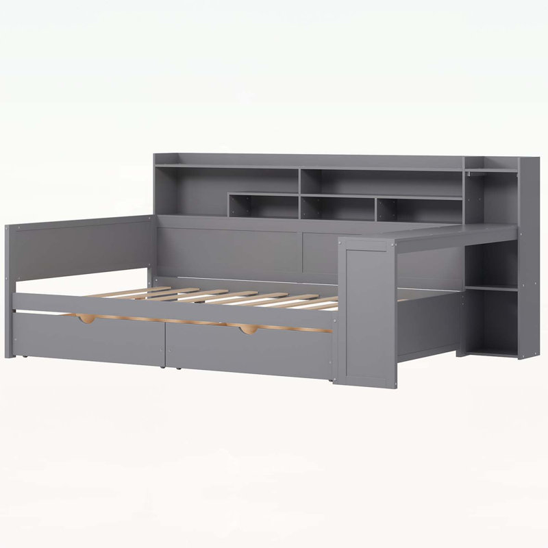 Versatile Daybed with Storage and Desk for Optimal Space Utilization, Full/Double