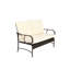 Ensemble de mobilier d'extérieur 4 pièces, ensemble de conversation en osier pour terrasse, canapé en rotin brun avec coussin-825256842