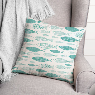  Housse et insert de coussin carré Watercolor Fish