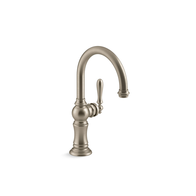 Artifacts® Single-Hole Bar Faucet with Supply Lines, Brushed Bronze