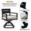 Chaise berçante extérieure pivotante 2 pièces - noir braise. Aluminium léger, support dorsal confortable, tissu de patio noir, 2 pièces Dossier, coussins