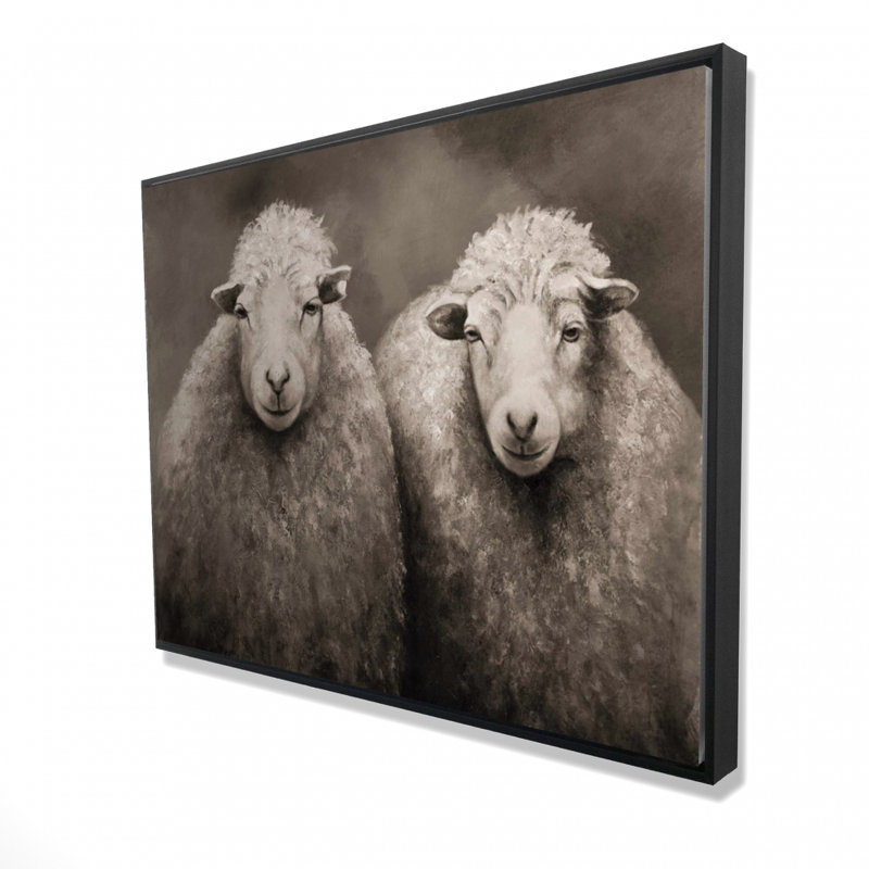 Sheep Sepia Print On Canvas, H 36 po x l 48 po