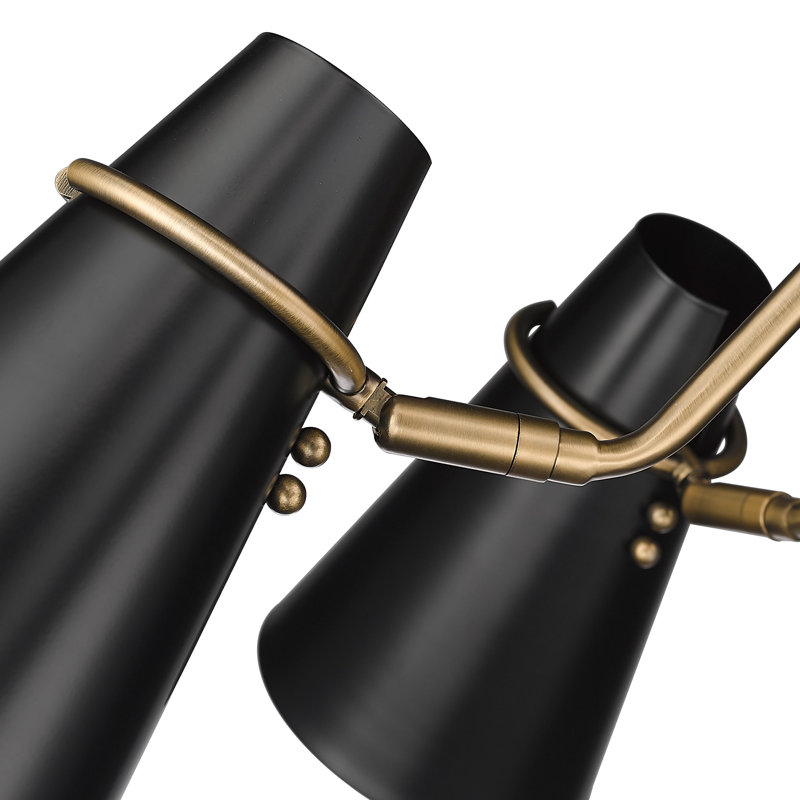 Dorris 5 - Light Steel Dimmable Cone Chandelier, Matte Black