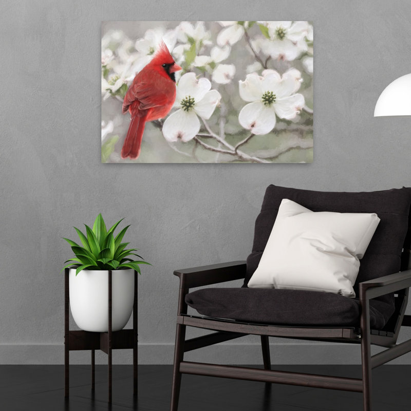 Perchoir floral Cardinal, H 16 po x l 24 po