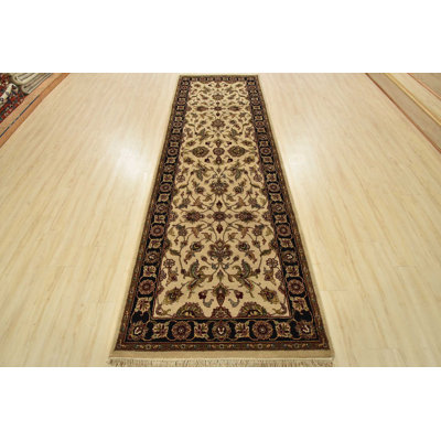 Agra Runner 4’1” X 11’10” Beige Wool Traditional Hand-Knotted Oriental Rug
