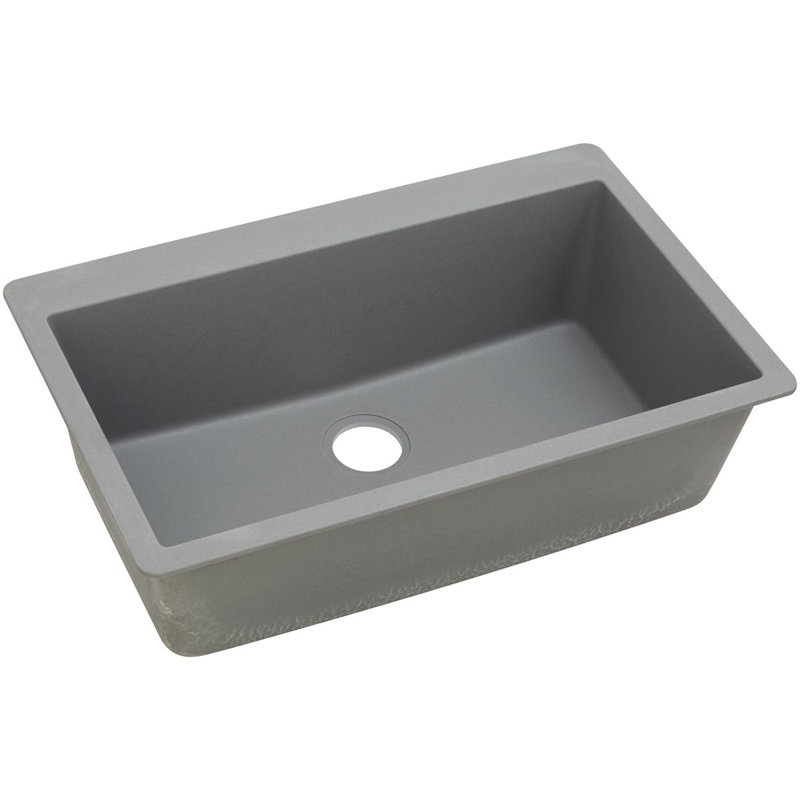 Évier de cuisine à montage sur plan Quartz Classic 33 po x 20-7 / 8 po x 9-7 / 16 po, Gris