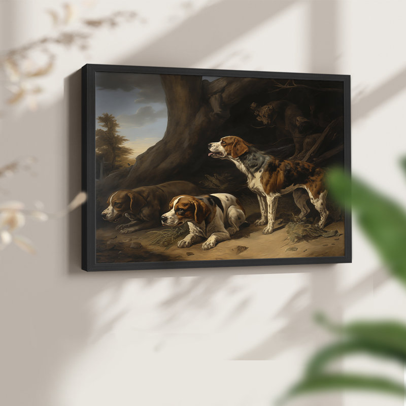 Faune, série XCV, reproduction encadrée, H 16 po x l 20 po, Noir, noir, noir, noir