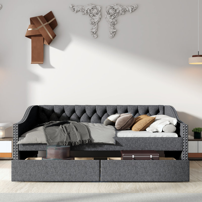 Audy Upholstered Daybed, Gray