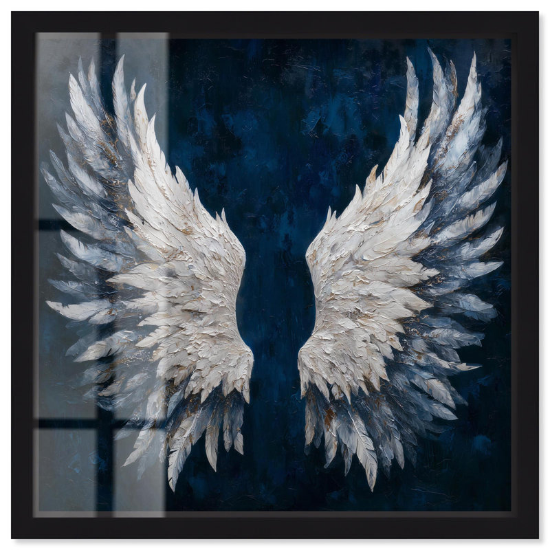 «Angel Wings on Navy» par Christian Remedy, H 41 po x l 41 po, Noir