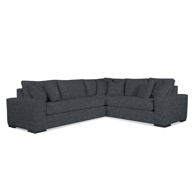 Memphis Sectional, Frost White, Right Hand Facing, Brown Geometric, 0456-33