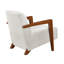Fauteuil d'appoint Demy, coussin en chenille beige, bois de châtaignier brun-119044042