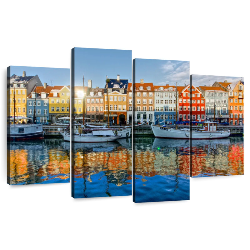 Canal Keesha Nyhavn en Europe, H 48 po x l 75 po