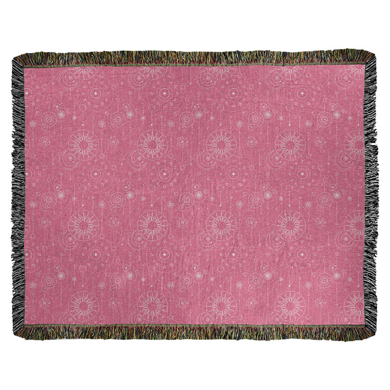 Couverture en coton tissé Katelyn Elizabeth Astrology, l 50 po x L 60 po, Rose