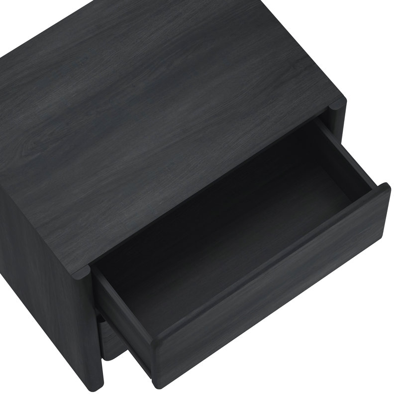 Ensemble de chambre à coucher moderne 2 pièces avec commode double gris Linda, Gris anthracite