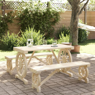 Oakton 2 - Person Wood Patio Dining Set with Rectangular Table