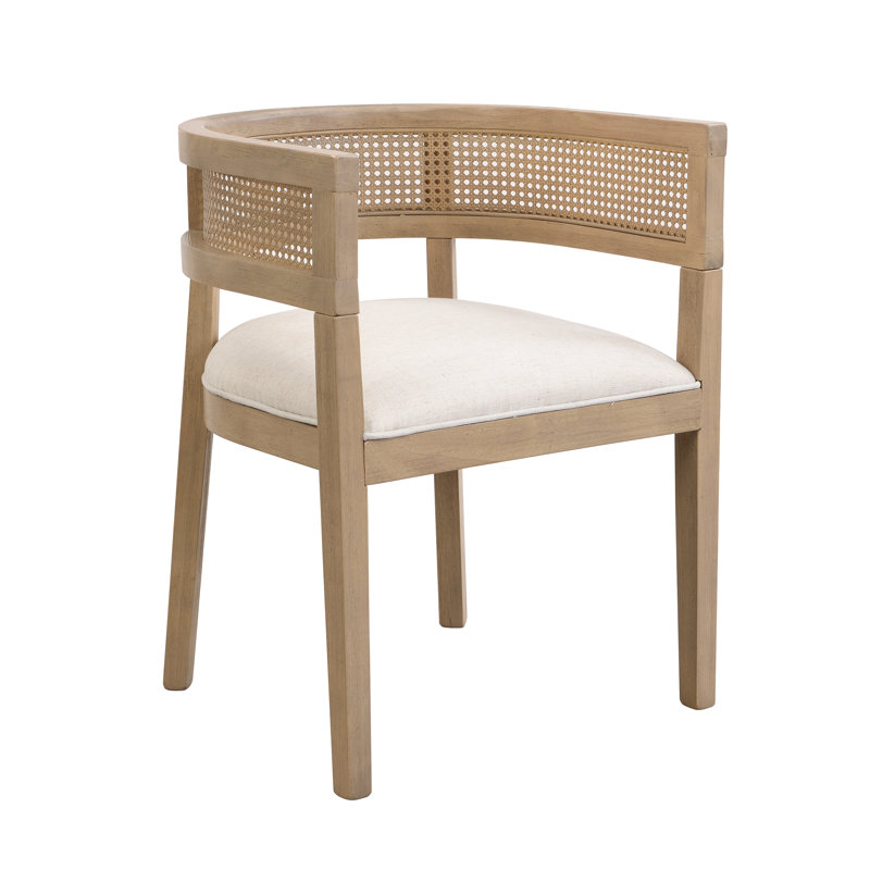 Ensemble de 2 fauteuils en bois massif et rotin Chassidi, Bois naturel / beige