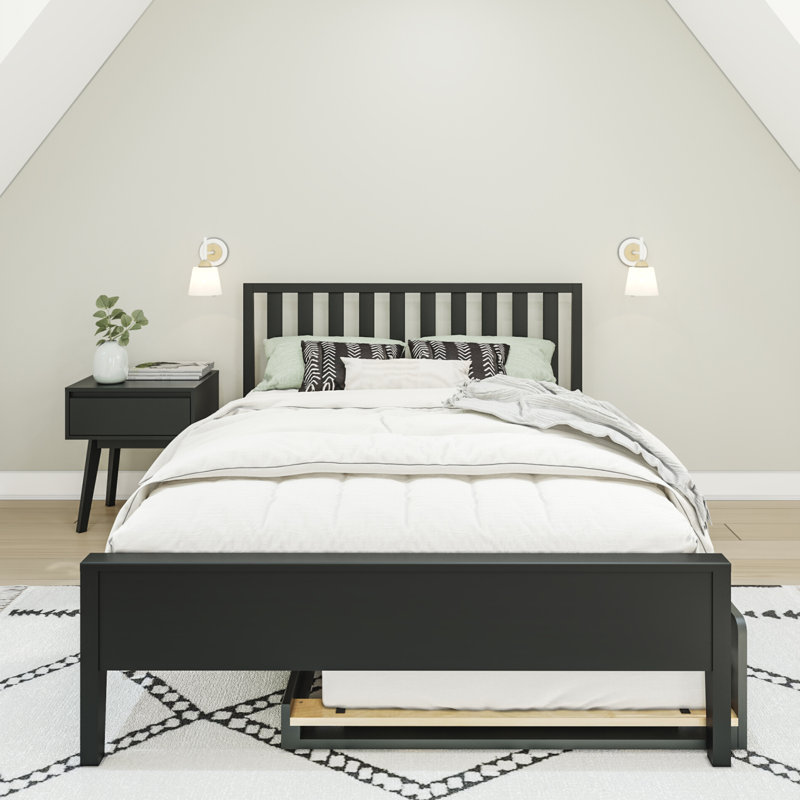 Brubaker Kids Platform with Trundle, Full, Black