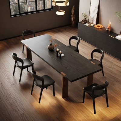 Ash wood dining table household solid wood