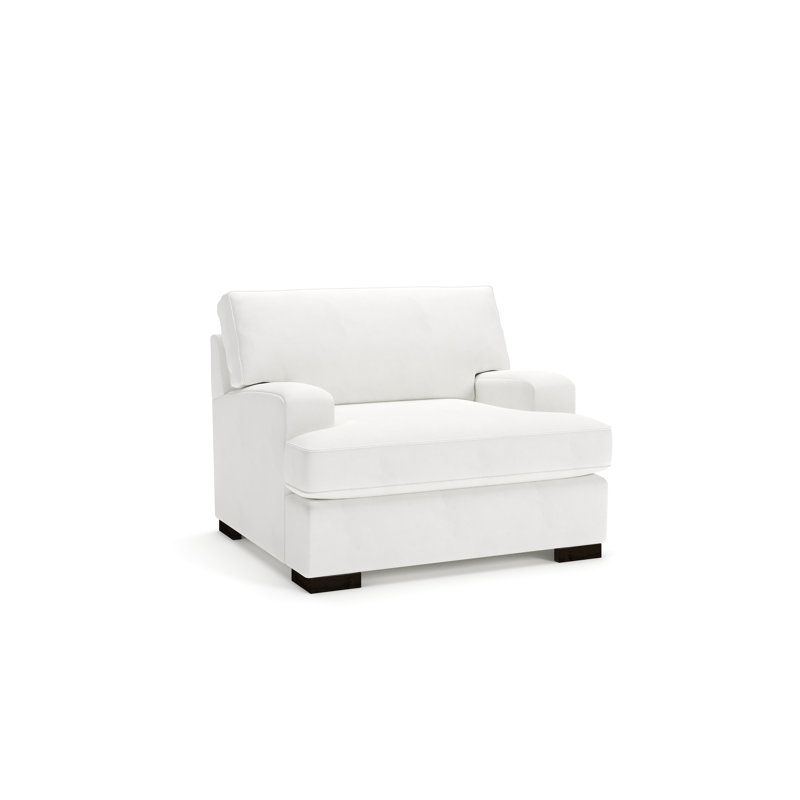 Brooklyn Cotton Accent Chair, Classic Bleach White Performance Weave