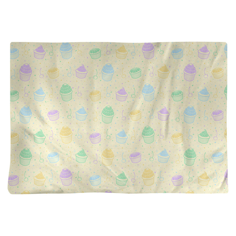 Napperon en coton 18 po Classic cupcake, Alternance de jaune
