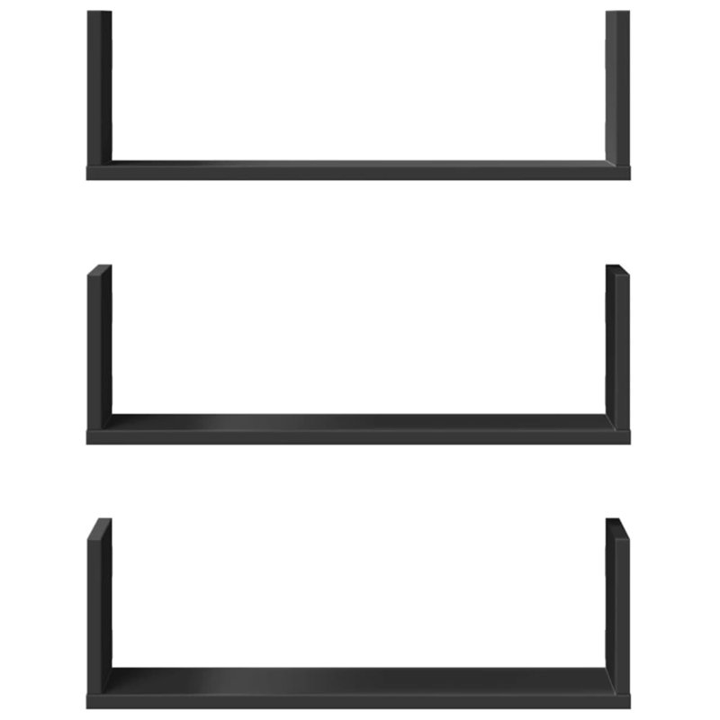 Riziero Floating Shelf, 18cm H x 58cm W x 18cm, Black