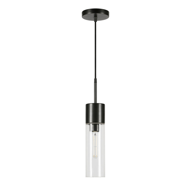 1 - Light Gold Single Pendant, Black
