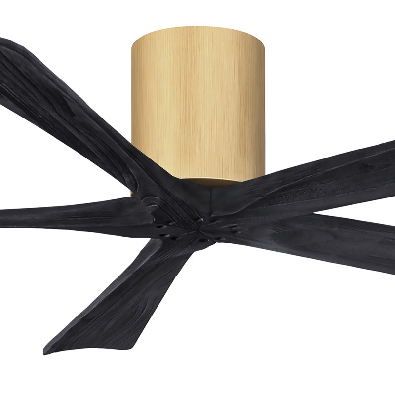 Ventilateur à pales encastré 5 pales Irene, Finition du boîtier du ventilateur, Naturel, Noir mat