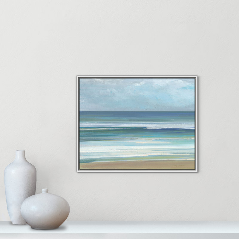«Gentle Waves I» par Sally Swatland, H 23,5 po x l 29,5 po, Blanc