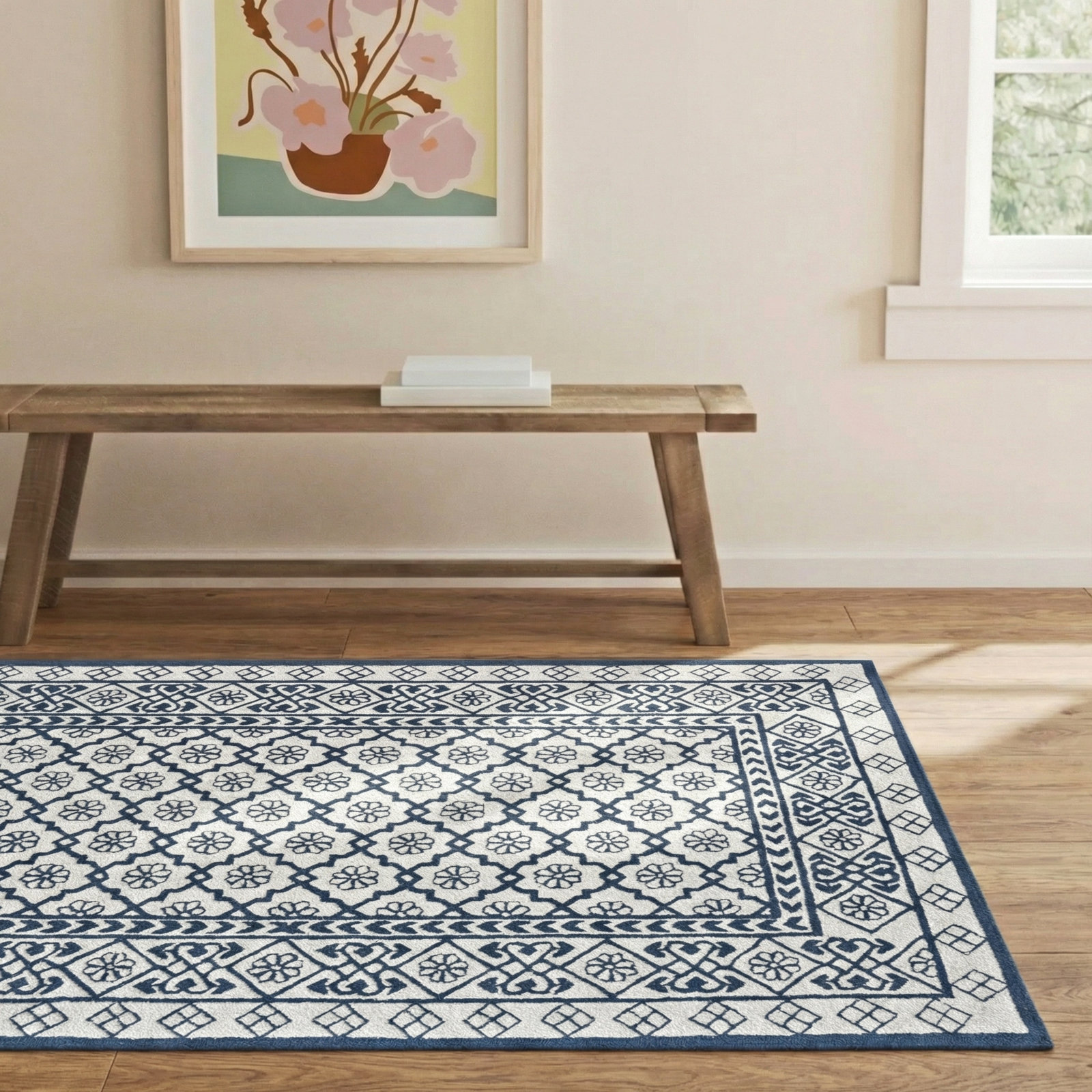 Agathe Handmade Wool Rug, Rectangle 5' x 8'