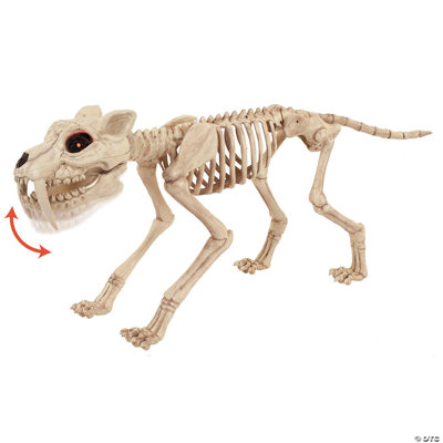 18 1/2 Inch Light-Up Tiger Skeleton Animated Prop Halloween Decoration