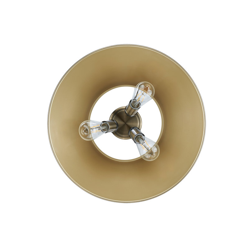 Weatherford Flush Mount, Aged Brass, Brushed Champagne Bronze