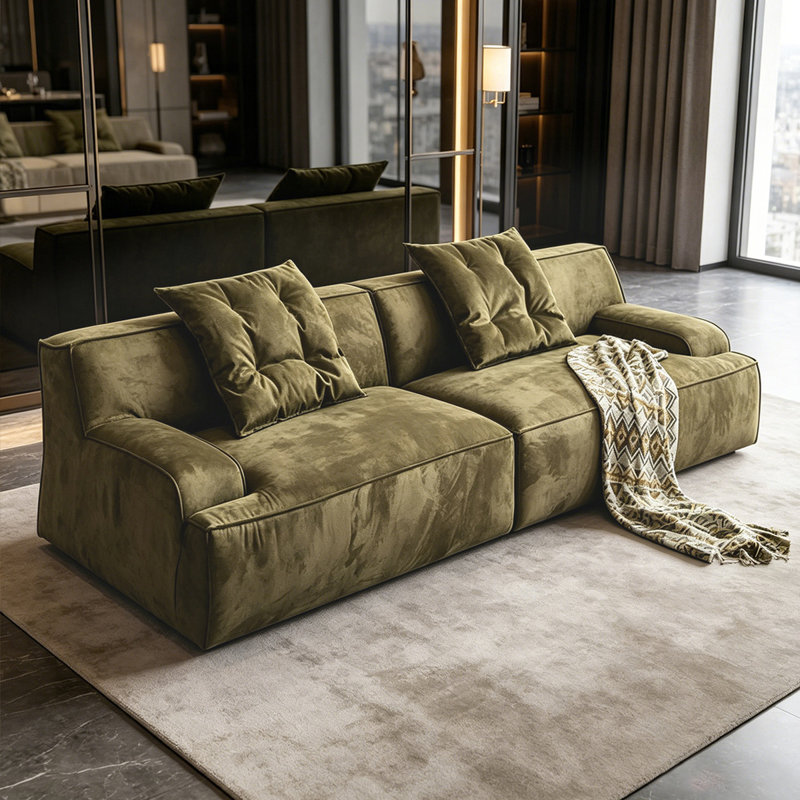 Green Polyester Modular Sofa
