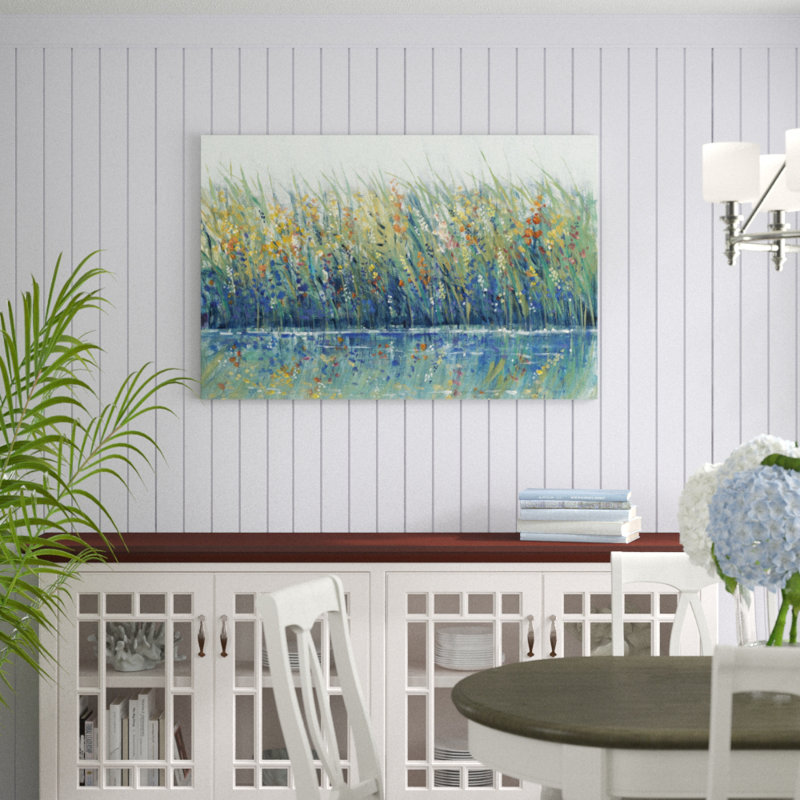 «Wildflower Reflection I» par Timothy O Toole, reproduction d'art sur toile, H 32 po x l 48 po, Toile tendue, Sans cadre